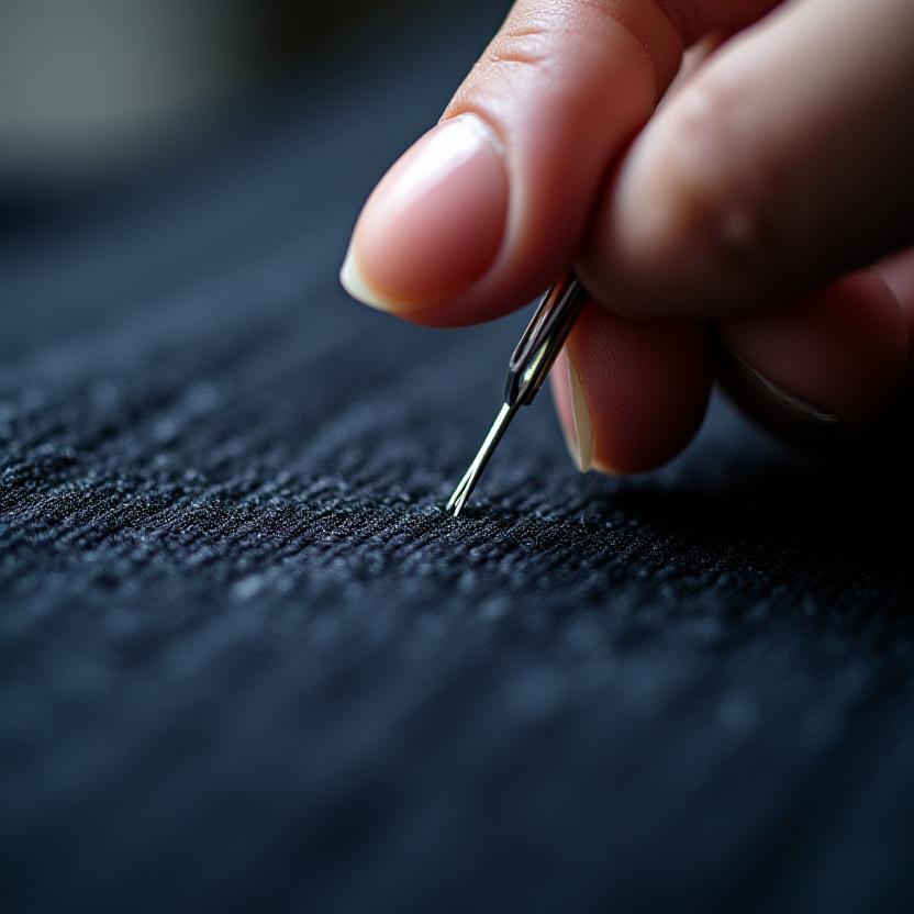 Dettaglio sartoriale di un abito bespoke fatto a mano