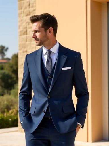 Abtito tre pezzi blu notte sartoriale